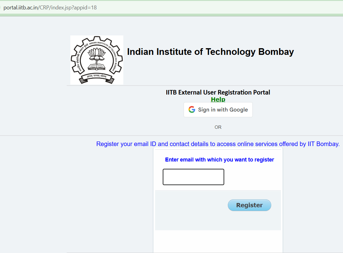 IITB External User Registration Portal